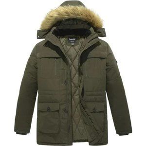 Men's Big and Tall Winter Warm Heavy Hooded Parka Jacket